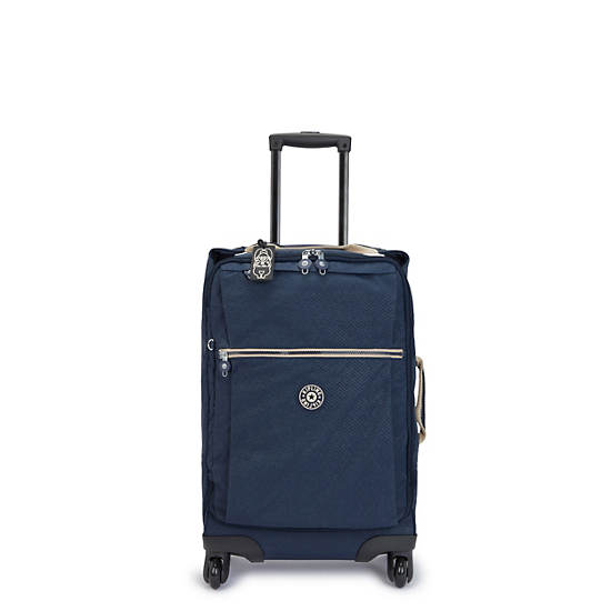 Kipling Darcey Small Printed Carry-On Rolling Koffers Blauw | België 1474YX